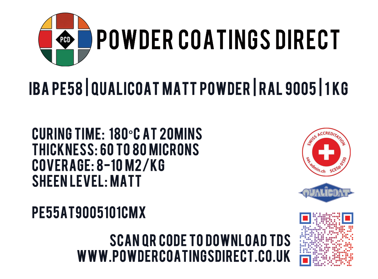 IBA PE58 MATT POWDER RAL 9005 1KG